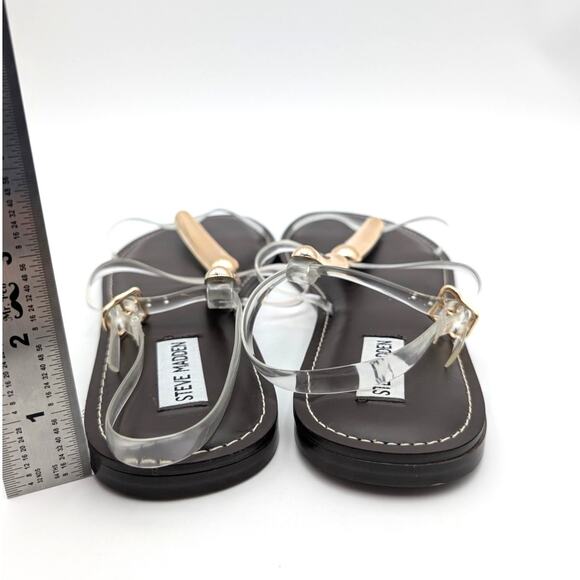 Steve Madden Alma Gladiator Sandal Buckle Strap Women's Clear Size US10M EU41 - Picture 5 of 13